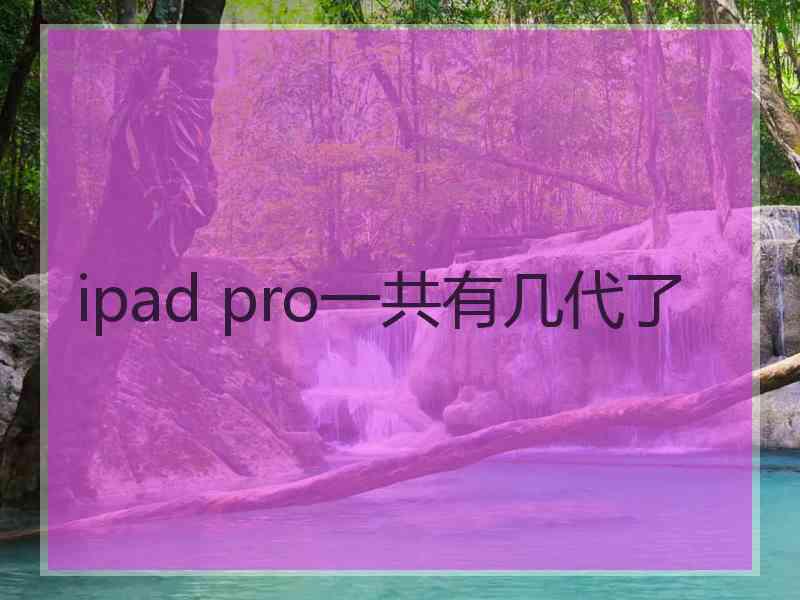 ipad pro一共有几代了