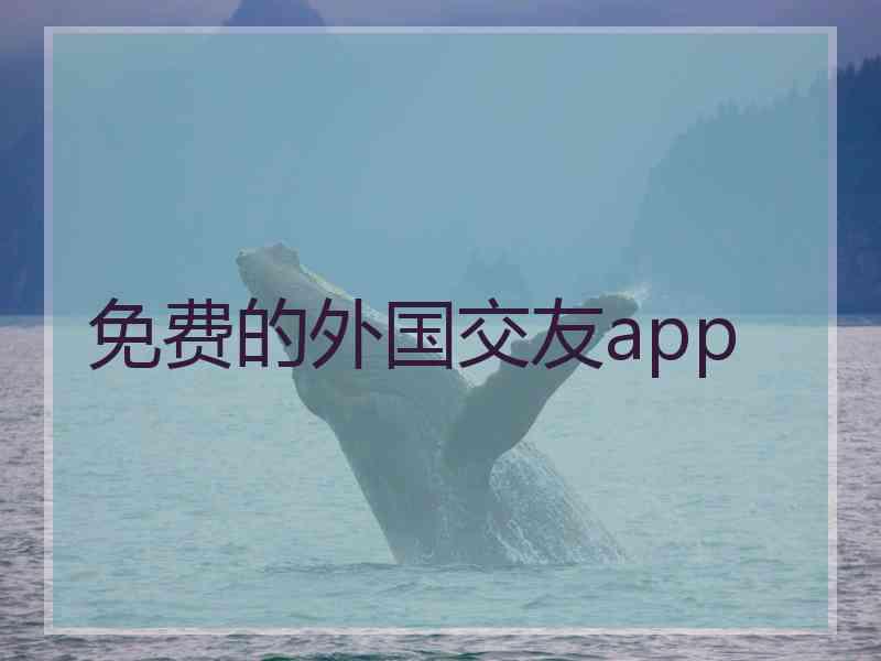 免费的外国交友app