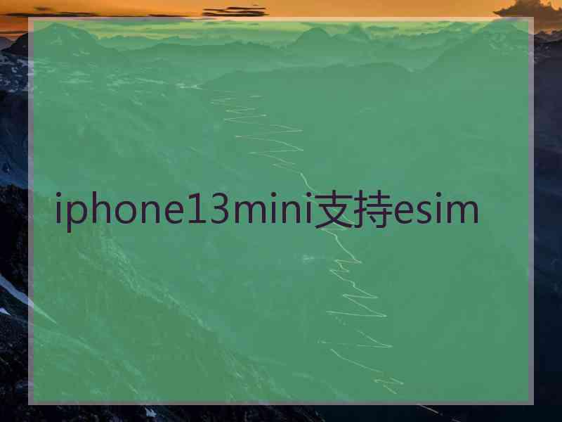 iphone13mini支持esim