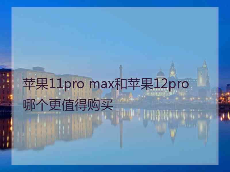 苹果11pro max和苹果12pro哪个更值得购买