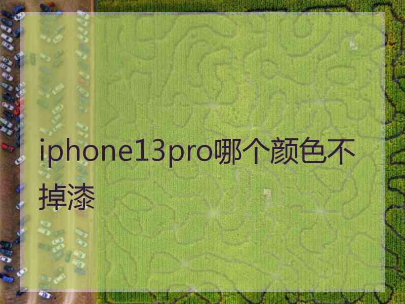 iphone13pro哪个颜色不掉漆