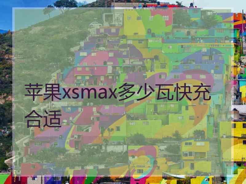 苹果xsmax多少瓦快充合适