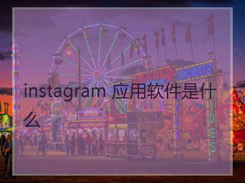 instagram 应用软件是什么