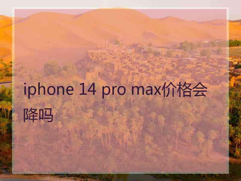 iphone 14 pro max价格会降吗