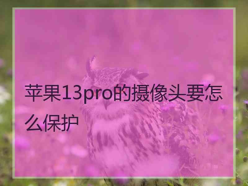 苹果13pro的摄像头要怎么保护