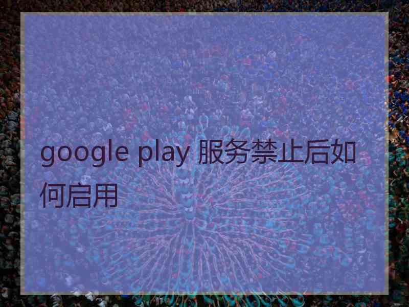 google play 服务禁止后如何启用