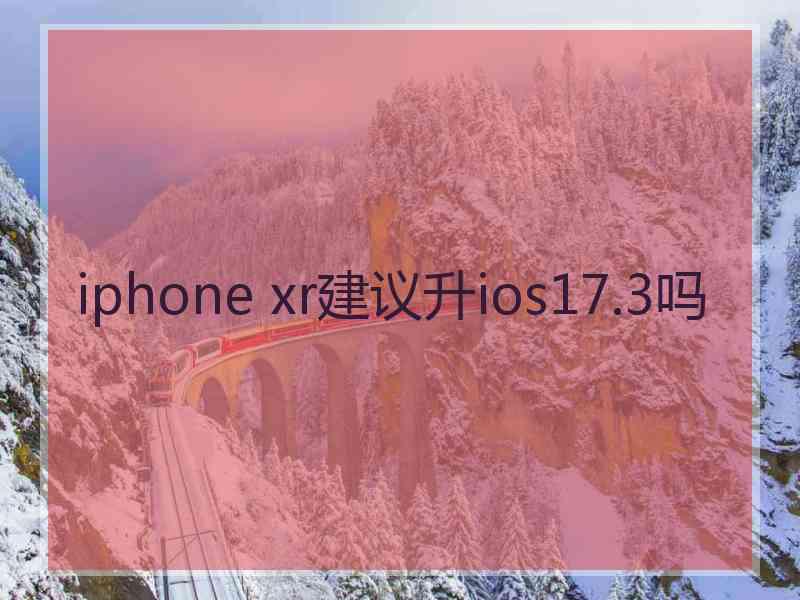 iphone xr建议升ios17.3吗