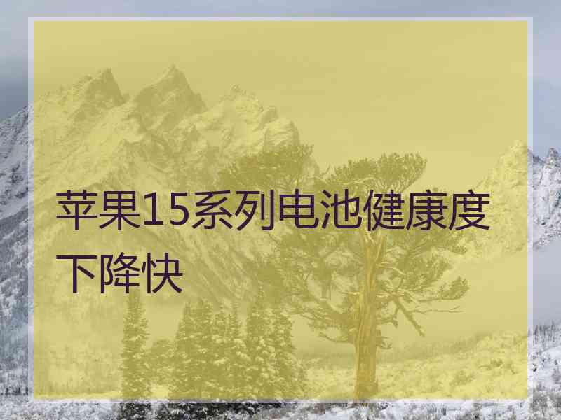 苹果15系列电池健康度下降快