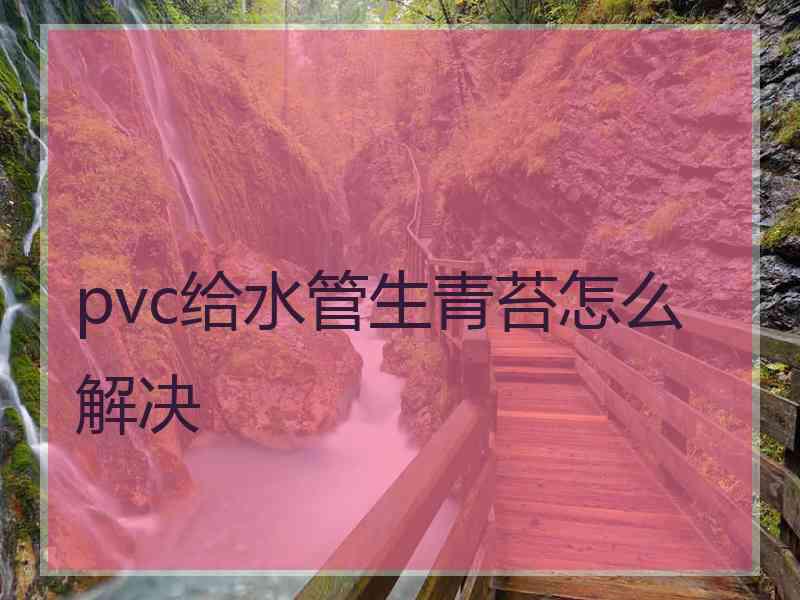 pvc给水管生青苔怎么解决