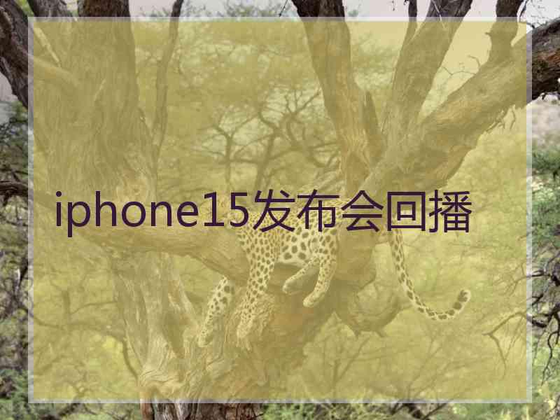 iphone15发布会回播