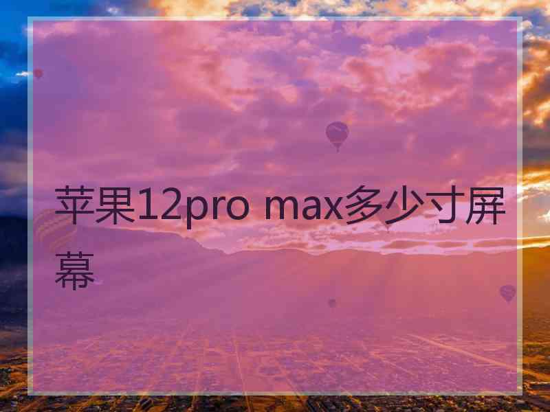 苹果12pro max多少寸屏幕