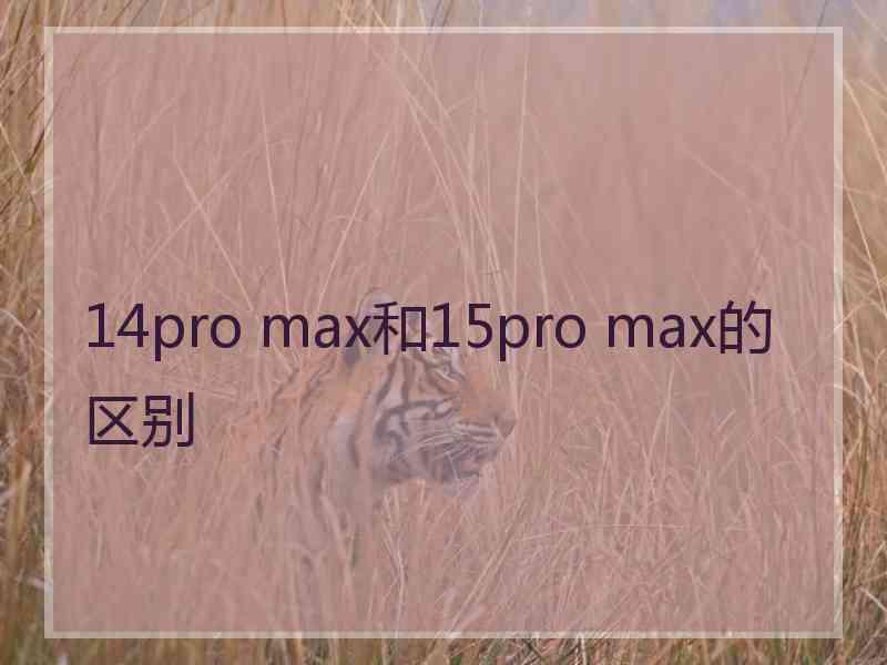 14pro max和15pro max的区别