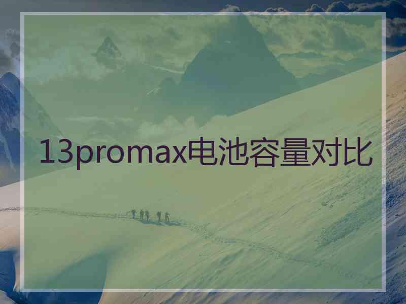 13promax电池容量对比