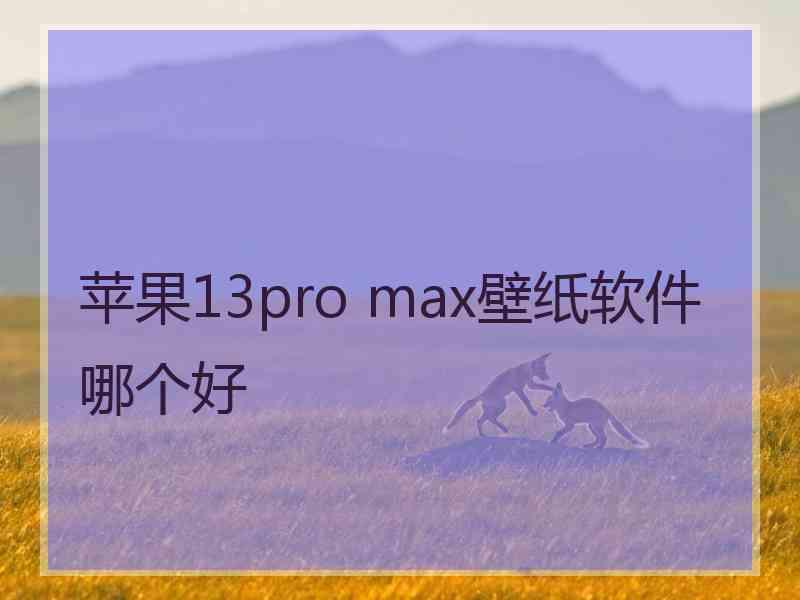 苹果13pro max壁纸软件哪个好