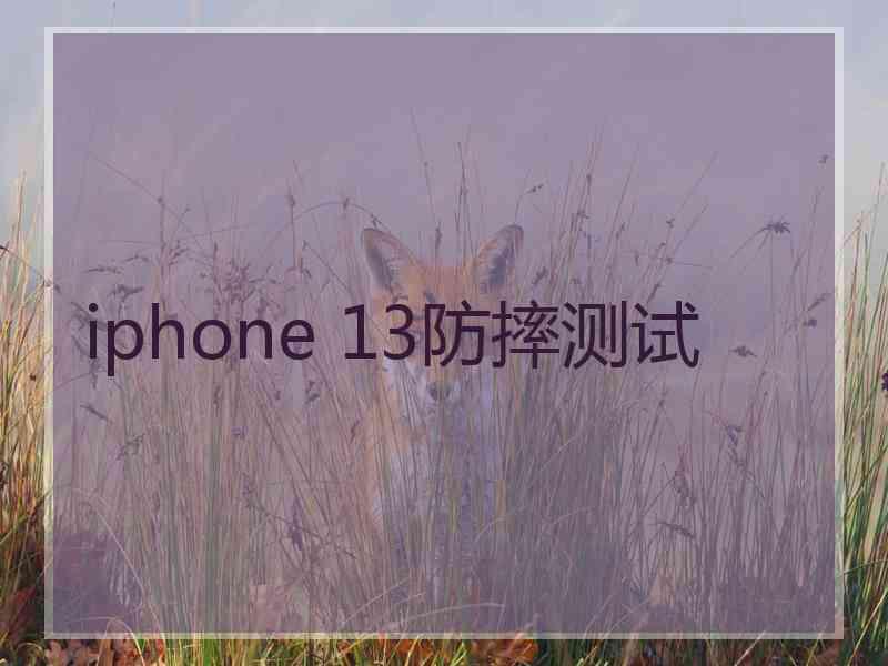 iphone 13防摔测试