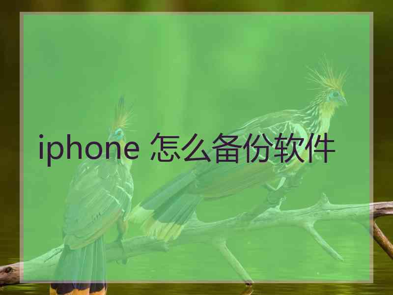 iphone 怎么备份软件