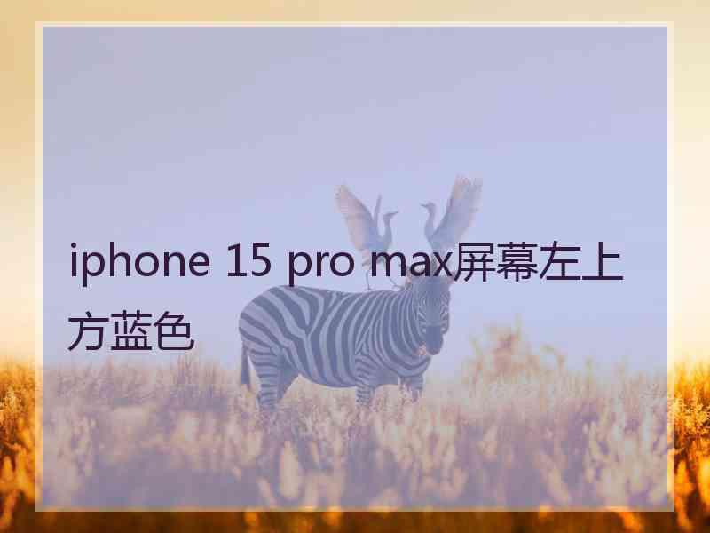 iphone 15 pro max屏幕左上方蓝色