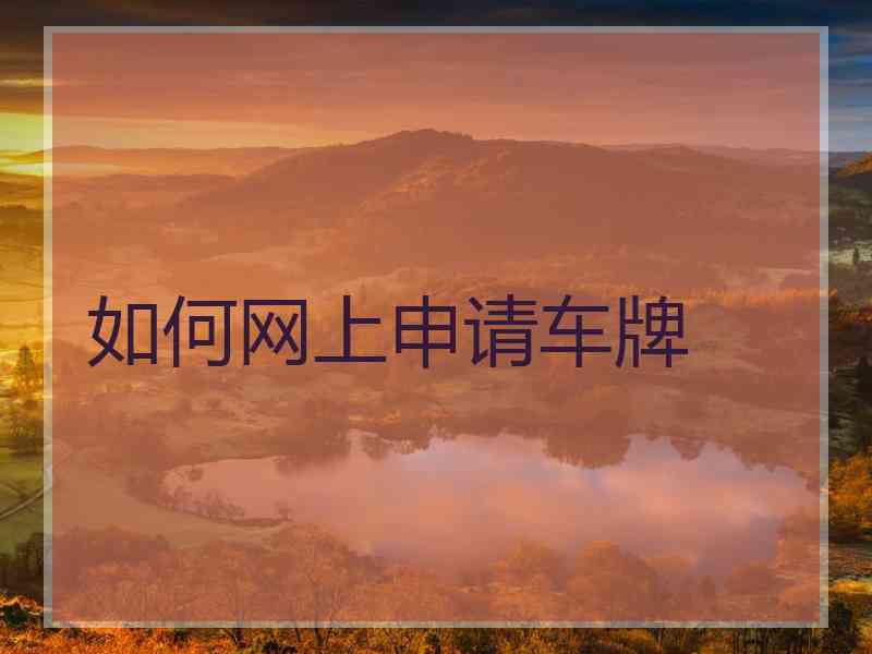 如何网上申请车牌