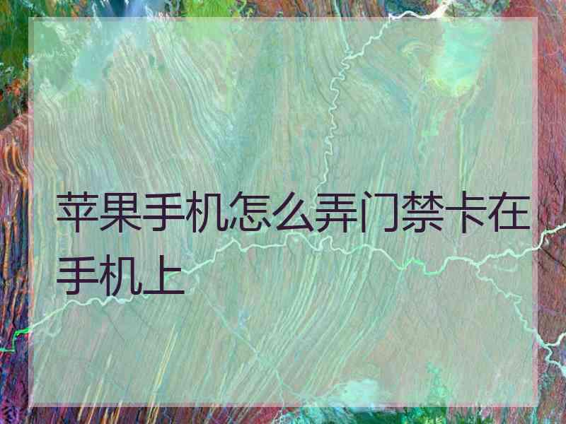 苹果手机怎么弄门禁卡在手机上