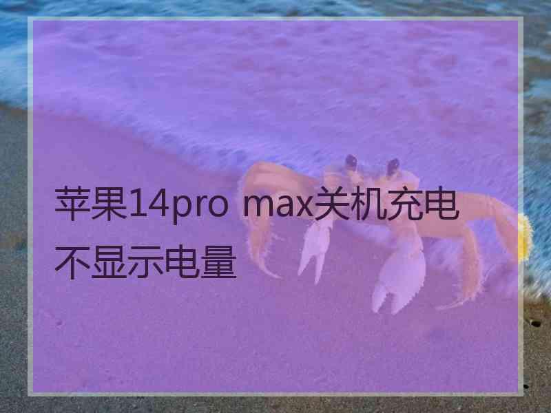 苹果14pro max关机充电不显示电量