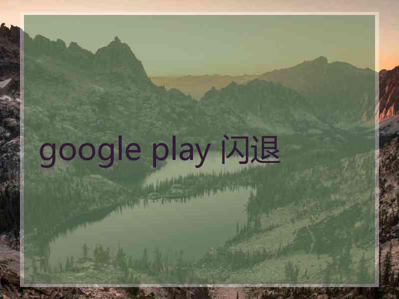 google play 闪退