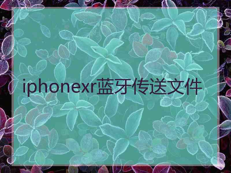 iphonexr蓝牙传送文件