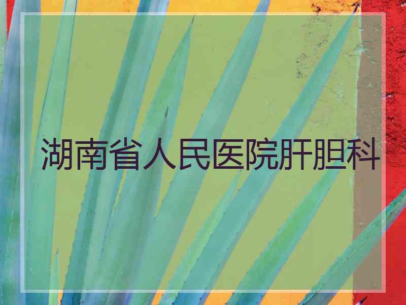 湖南省人民医院肝胆科