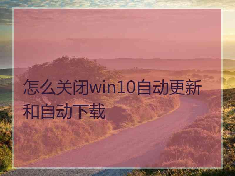 怎么关闭win10自动更新和自动下载