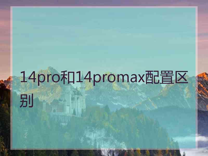 14pro和14promax配置区别