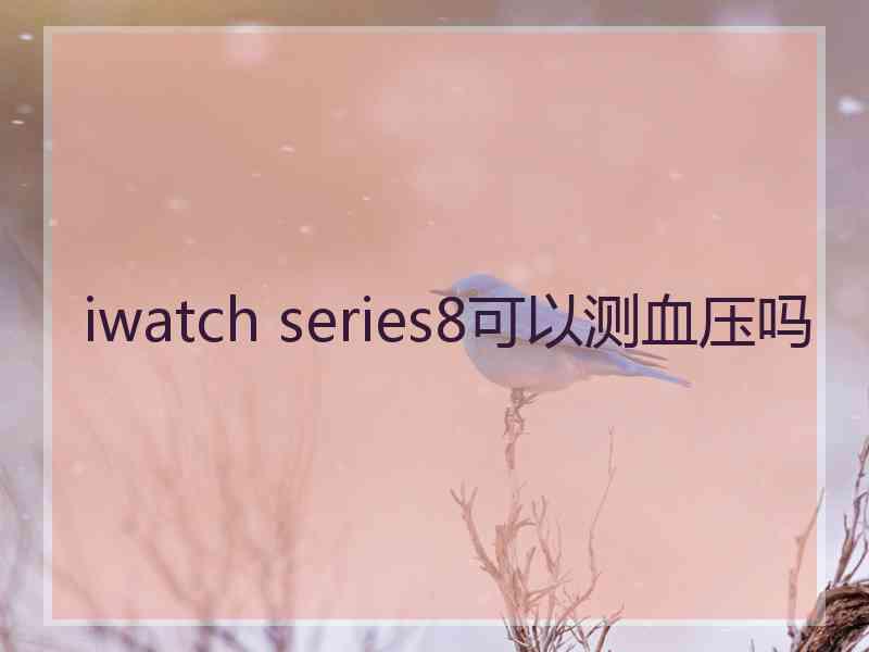 iwatch series8可以测血压吗