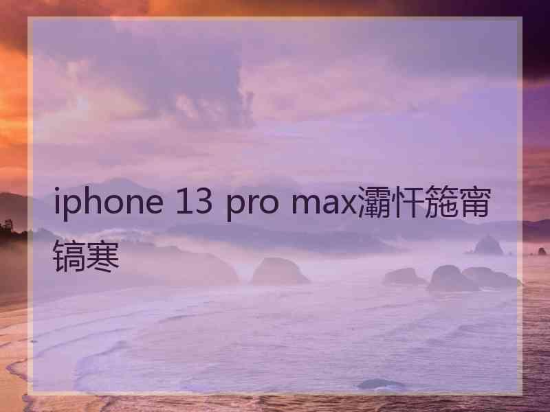 iphone 13 pro max灞忓箷甯镐寒