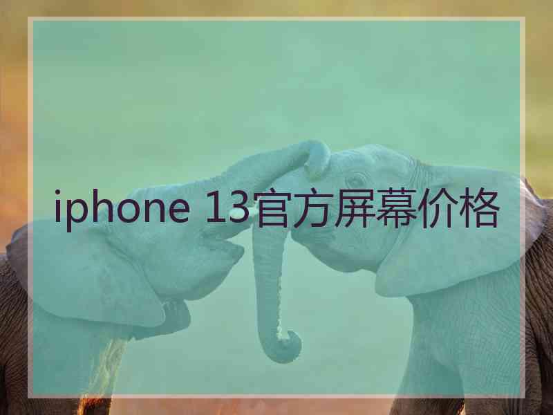 iphone 13官方屏幕价格