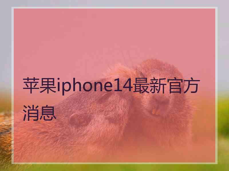 苹果iphone14最新官方消息