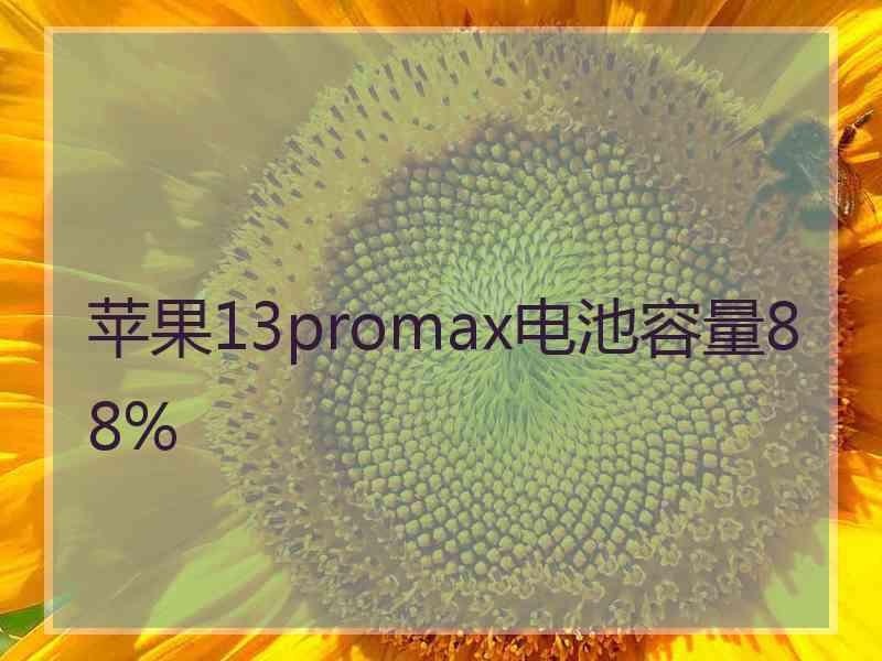 苹果13promax电池容量88%