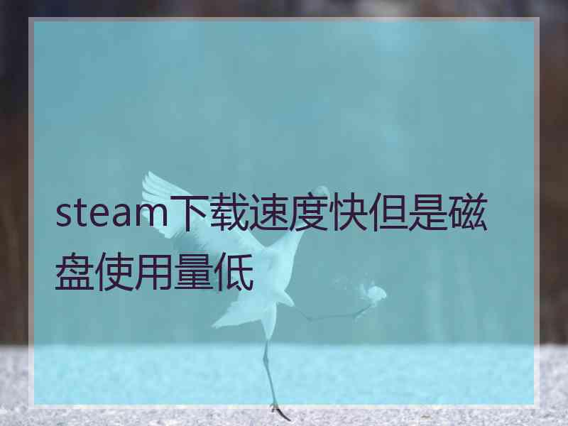 steam下载速度快但是磁盘使用量低