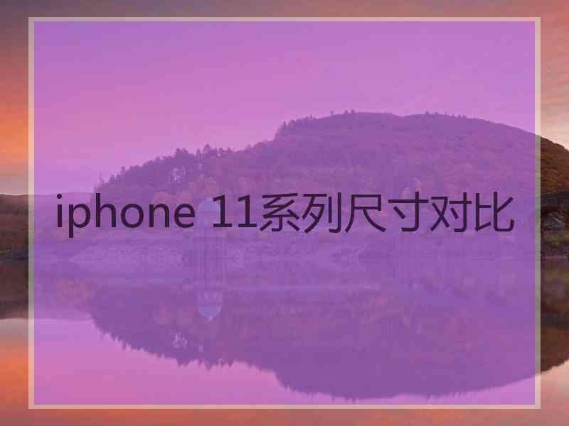 iphone 11系列尺寸对比