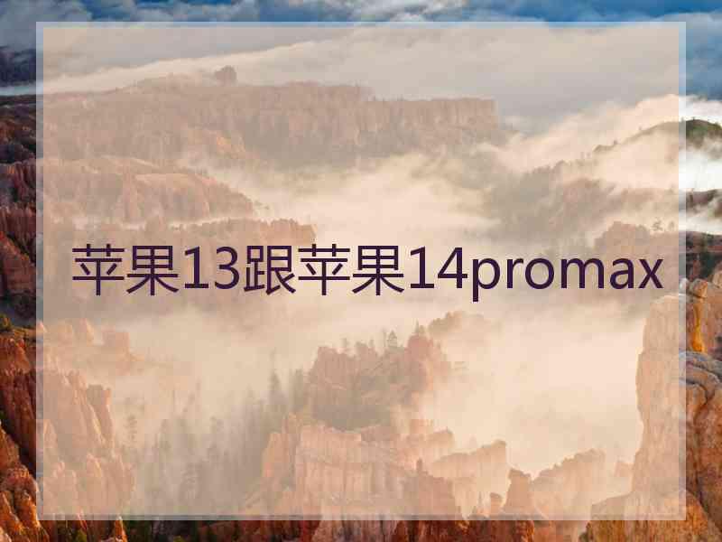 苹果13跟苹果14promax