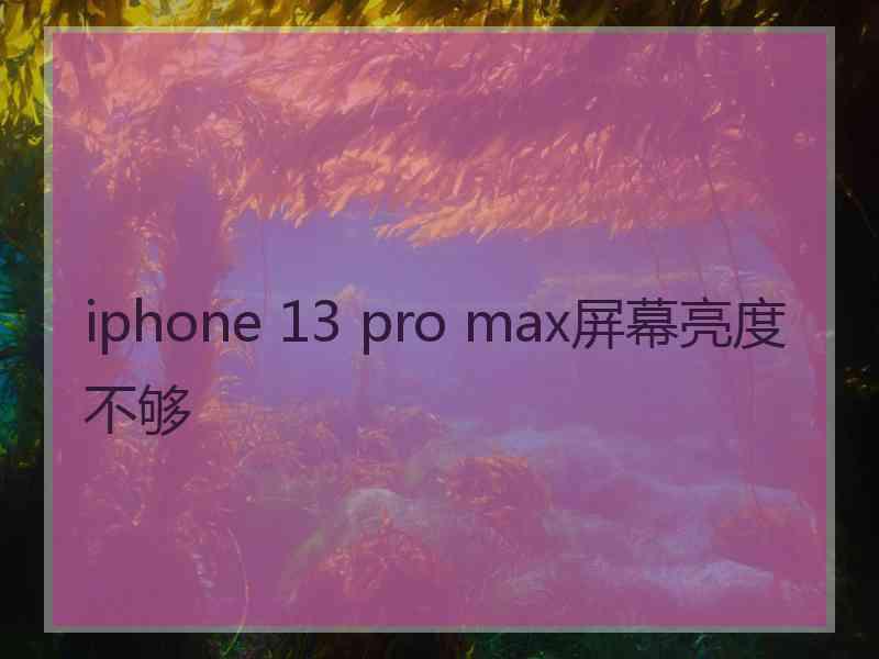 iphone 13 pro max屏幕亮度不够