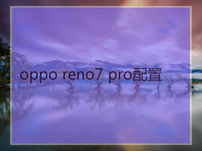 oppo reno7 pro配置