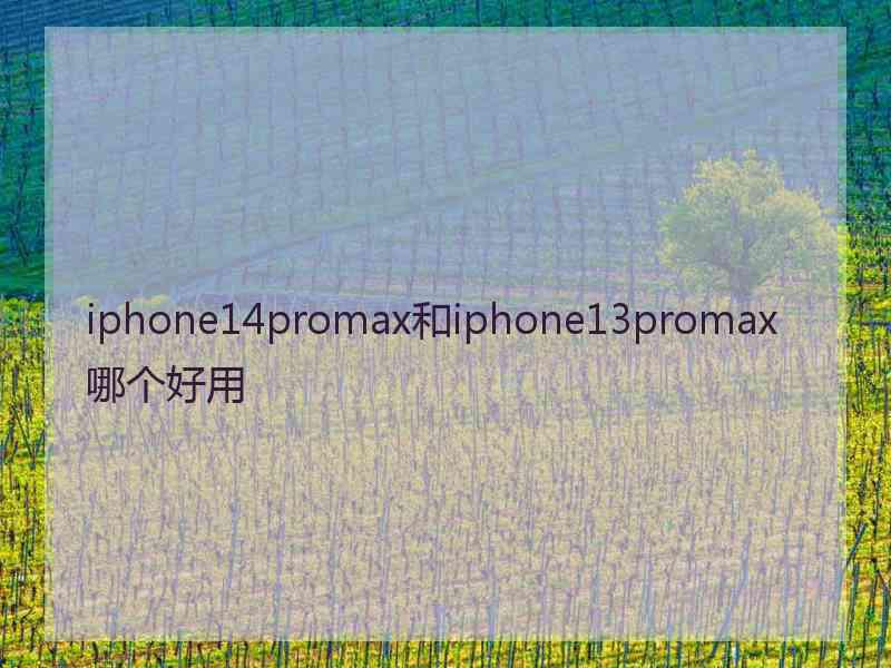 iphone14promax和iphone13promax哪个好用