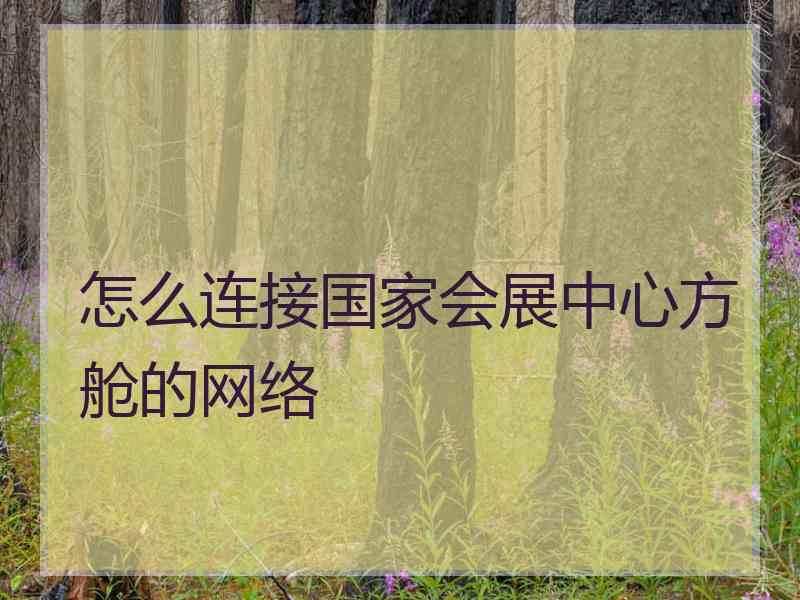 怎么连接国家会展中心方舱的网络