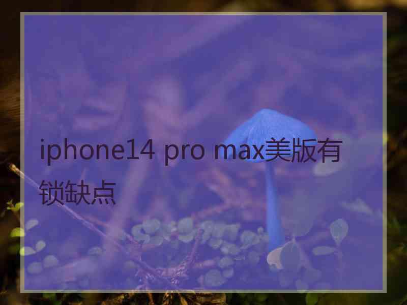 iphone14 pro max美版有锁缺点