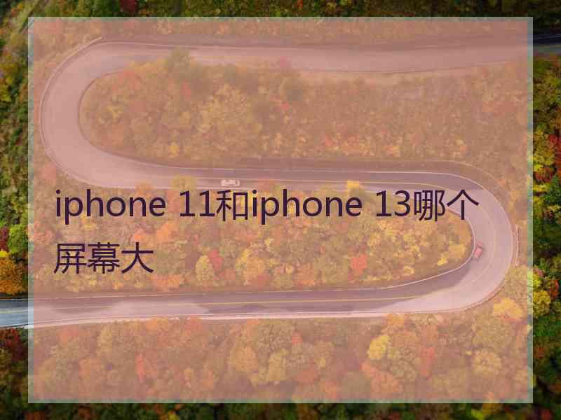 iphone 11和iphone 13哪个屏幕大