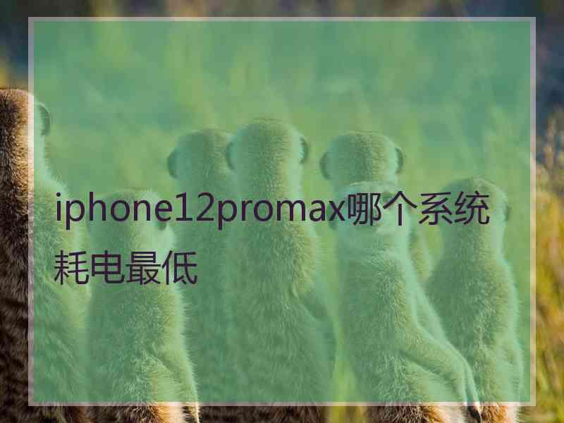 iphone12promax哪个系统耗电最低