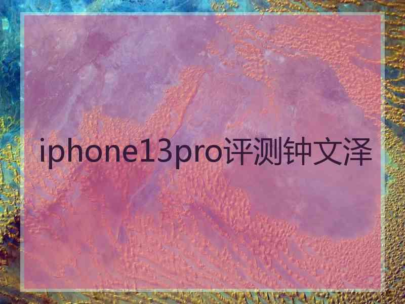 iphone13pro评测钟文泽