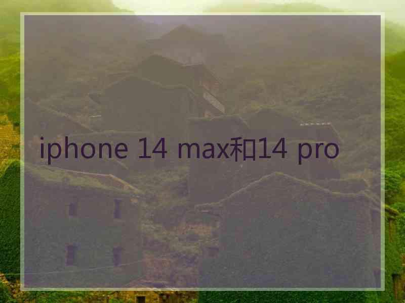 iphone 14 max和14 pro