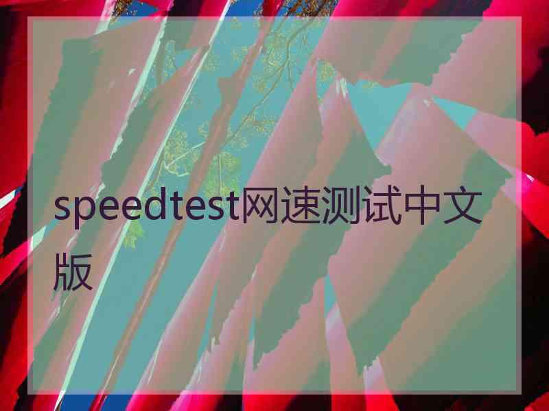 speedtest网速测试中文版