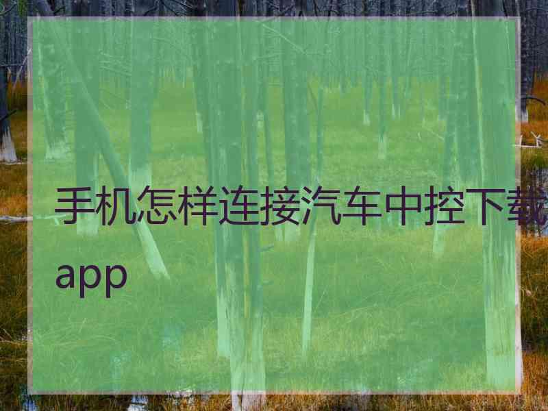 手机怎样连接汽车中控下载app