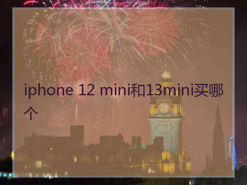 iphone 12 mini和13mini买哪个