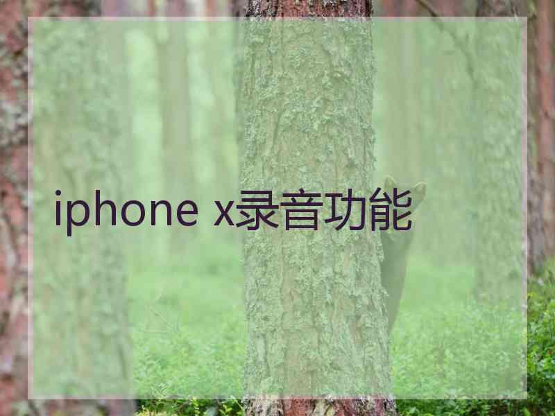 iphone x录音功能